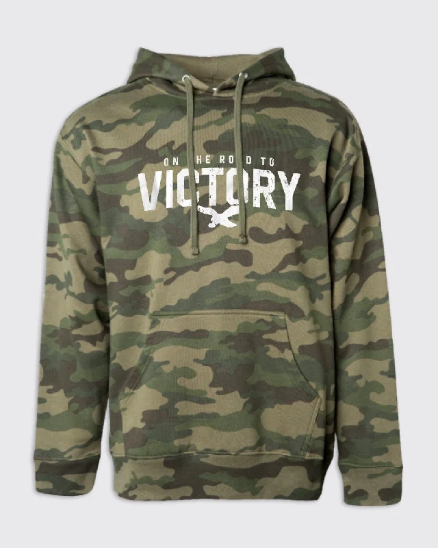 Custom Hoodie for Sports Teams-Limited Edition On The Road To Victory Camo Hoodie