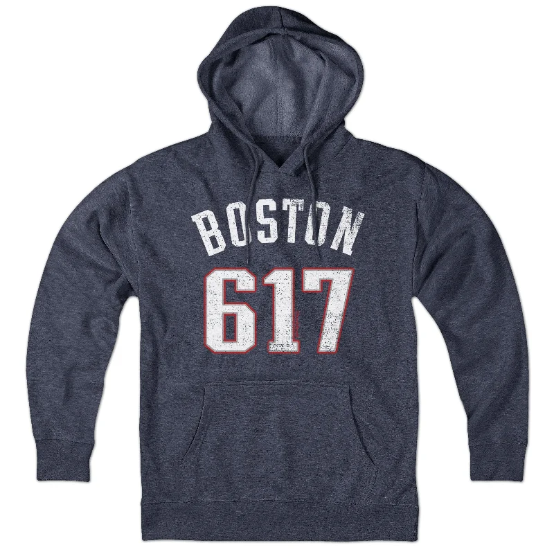 Trendy Oversized Hoodies for Street Style-Boston 617 Football Hoodie