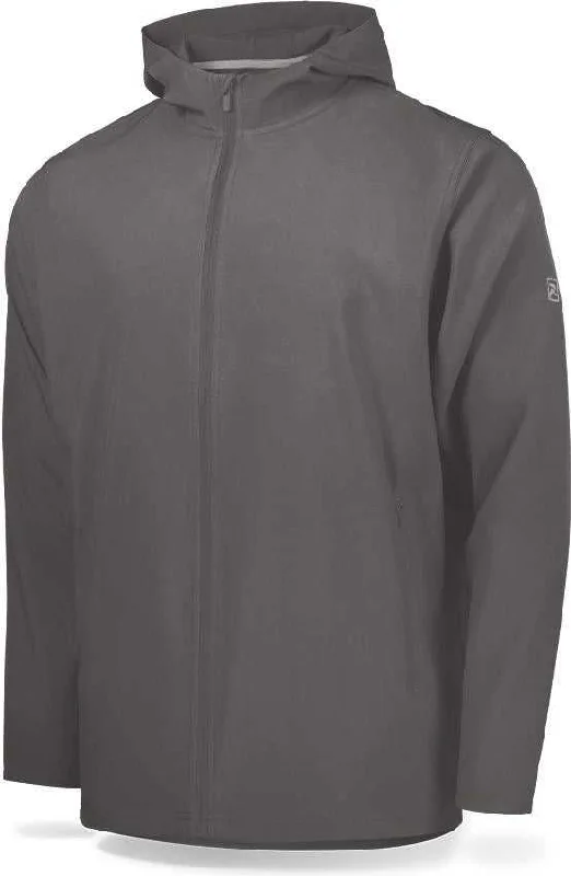 Custom Hooded Jackets for Groups and Teams-Richardson PTS4005T Adult PTS Baseball Barrage Wind Shirt Long Sleeve Full Zip With Scuba Hood (Batting Jacket) - Charcoal