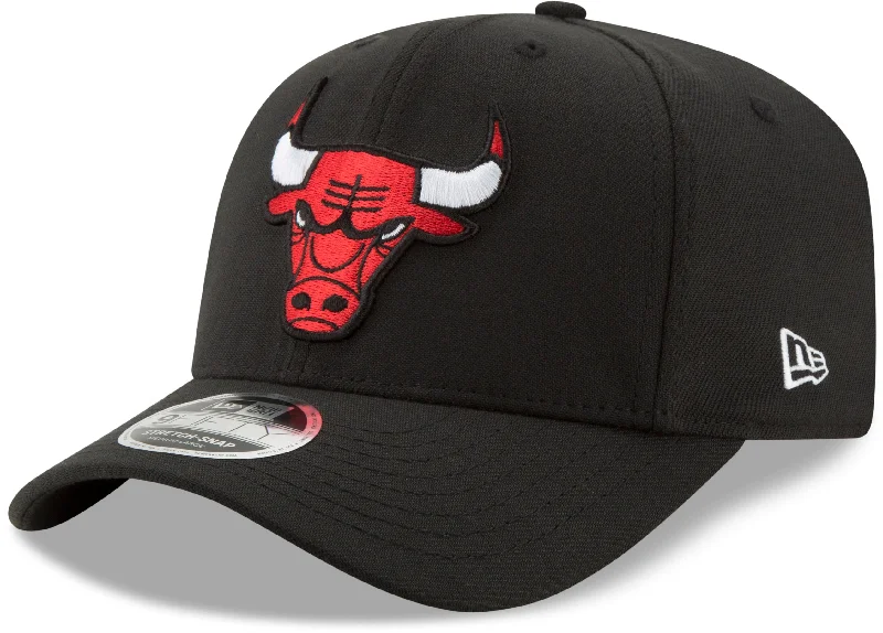 Sporty Running Hats for Races and Marathons-Chicago Bulls New Era 9Fifty Black Stretch Snapback Cap