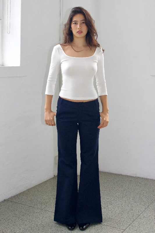 High-Waisted Trousers for Vintage Style-SCG MADE | Lucy Low-rise Cotton Cargo Pants