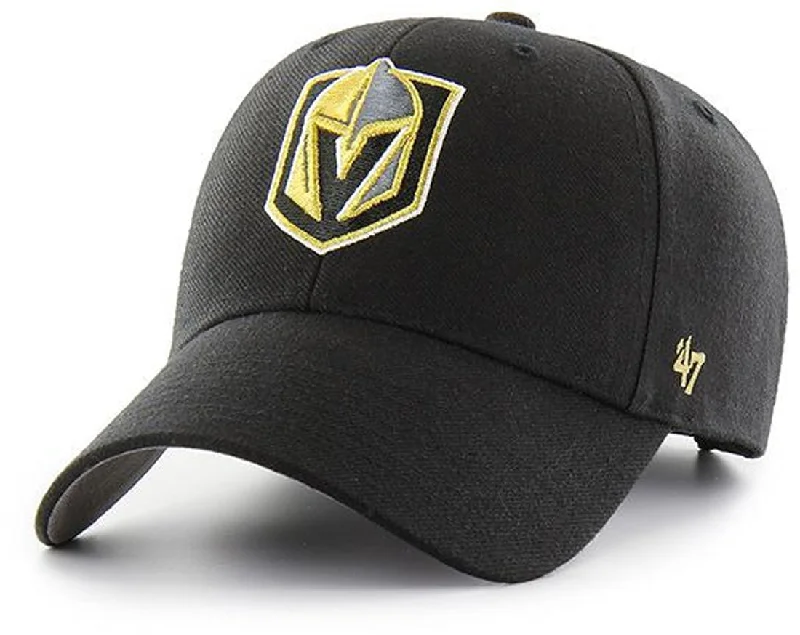 Stylish Pom-Pom Beanies for Winter Fun-Vegas Golden Knights 47 Brand MVP Adjustable Black NHL Cap