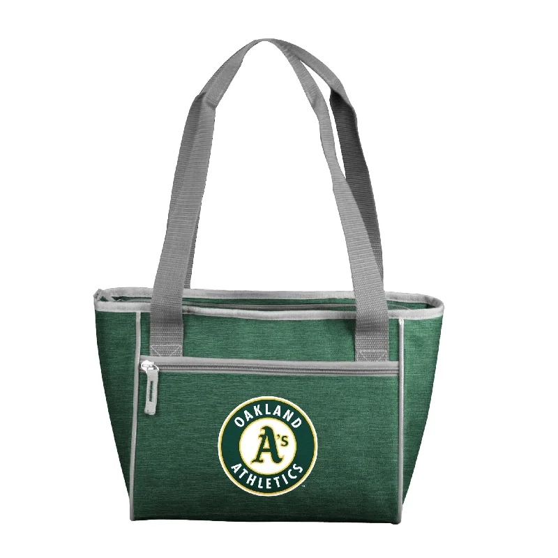 Trendy Snapbacks with Cool Graphics-Oakland Athletics Crosshatch 16 Can Cooler Tote