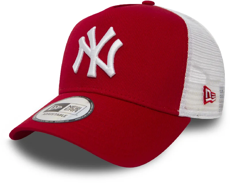 Vibrant and Bold Bucket Hats for Outdoor Fun-New York Yankees New Era Red Clean A-Frame Trucker Cap