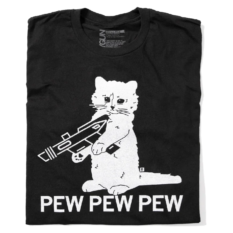 Funny T-Shirt for Casual Outings-Pew Pew Pew Black