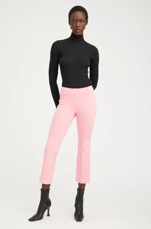 Stylish Black Skinny Jeans for Night Out-Rose Ankle Flare Pants with Pintucks