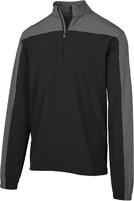 Custom Bomber Jackets for Group Wear-Mizuno Youth Comp Long Sleeve Batting Jacket - Black Shade