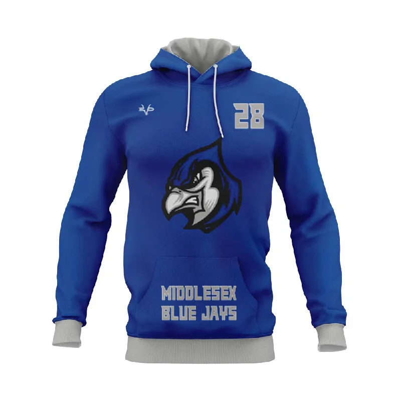 Stylish Graphic Hoodies for Trendsetters-MIDDLESEX BLUE JAYS Full Dye Sublimated Hoodie