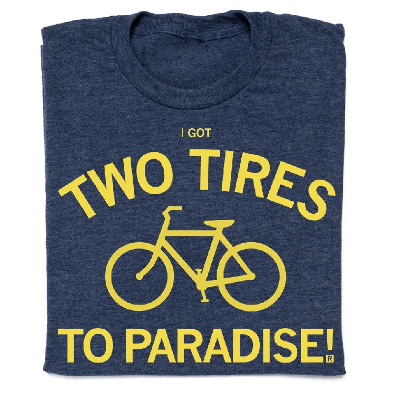 Custom Printed T-Shirt for Birthday Parties-Two Tires To Paradise