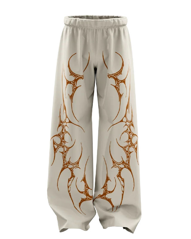 Comfortable Sleep Pants for Good Night’s Rest-Latte Beige Scar Unisex Baggy Pants