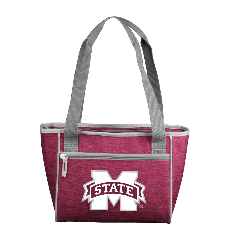 Designer Hats for Luxury Fashion-Mississippi State Crosshatch 16 Can Cooler Tote