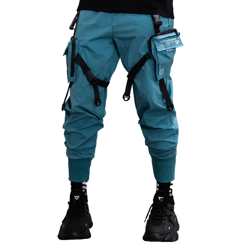 Fashionable Moto Pants for Trendy Looks-CG-Type 10F Teal Cargo Pants