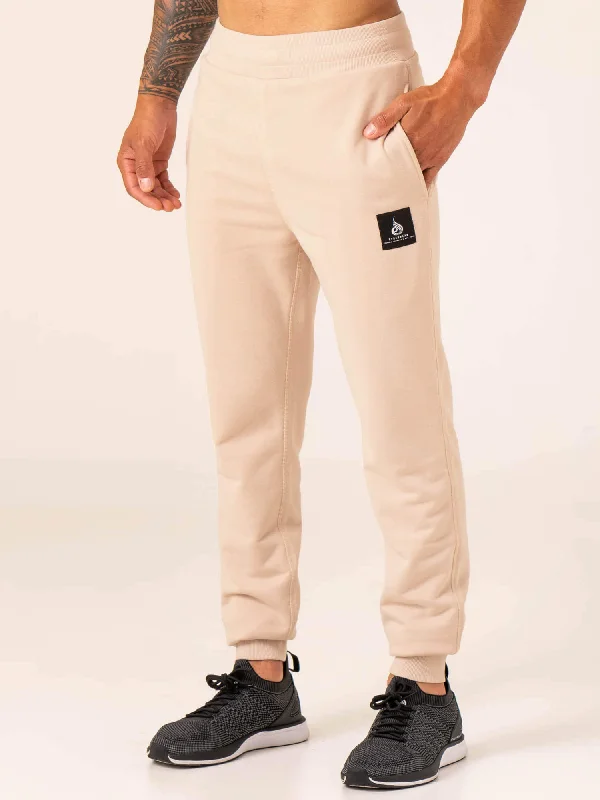 Vintage Inspired Bell-Bottom Pants-Terrain Track Pants - Chalk