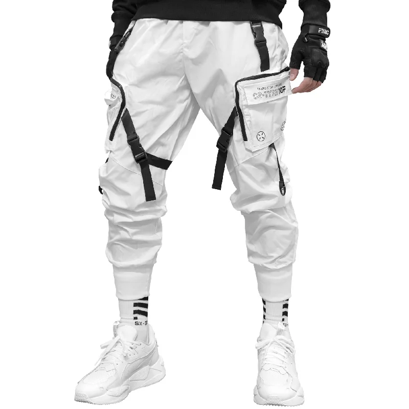 Comfortable Loose Pants for Everyday Wear-CG-Type 10F White Cargo Pants