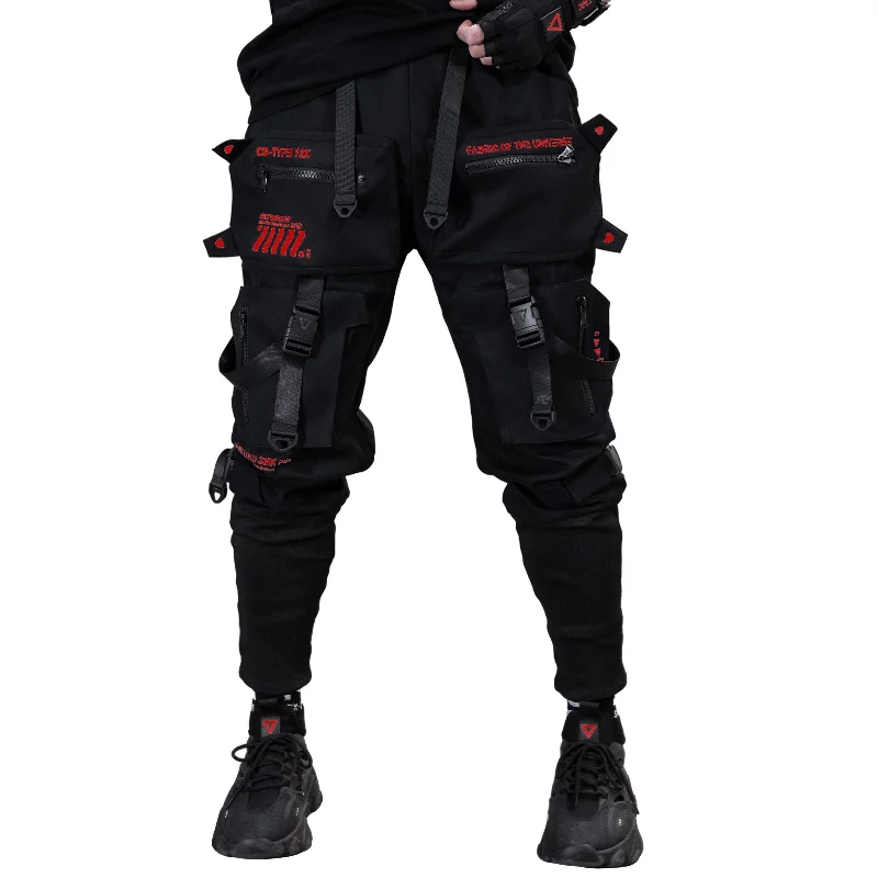 Breathable Cycling Pants for Cyclists-CG-Type 12X(U) Black Red Cargo Pants