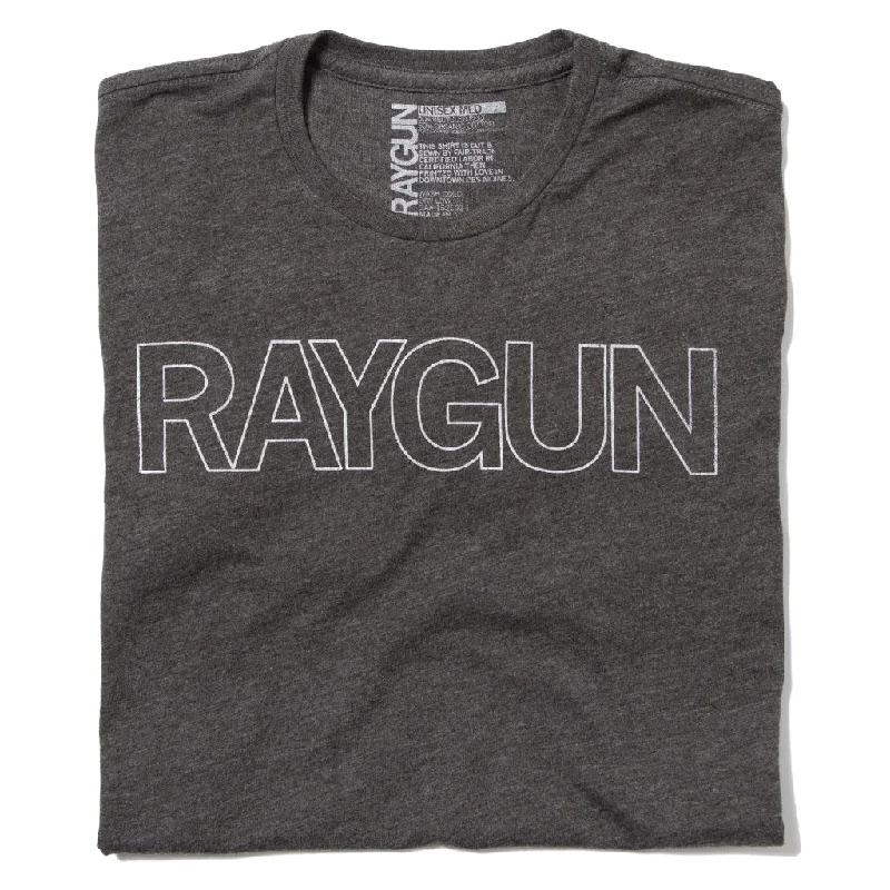 Crew Neck T-Shirt for Classic Look-RAYGUN Text Logo Outline