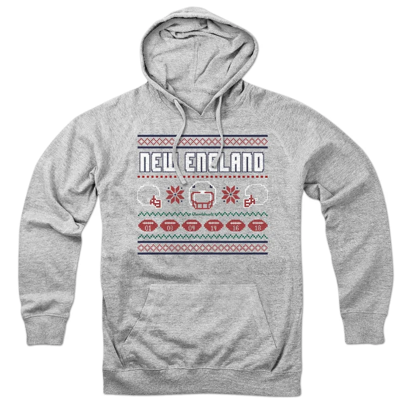 Hoodies with Logos for Team Spirit-New England Ugly Sweater Hoodie