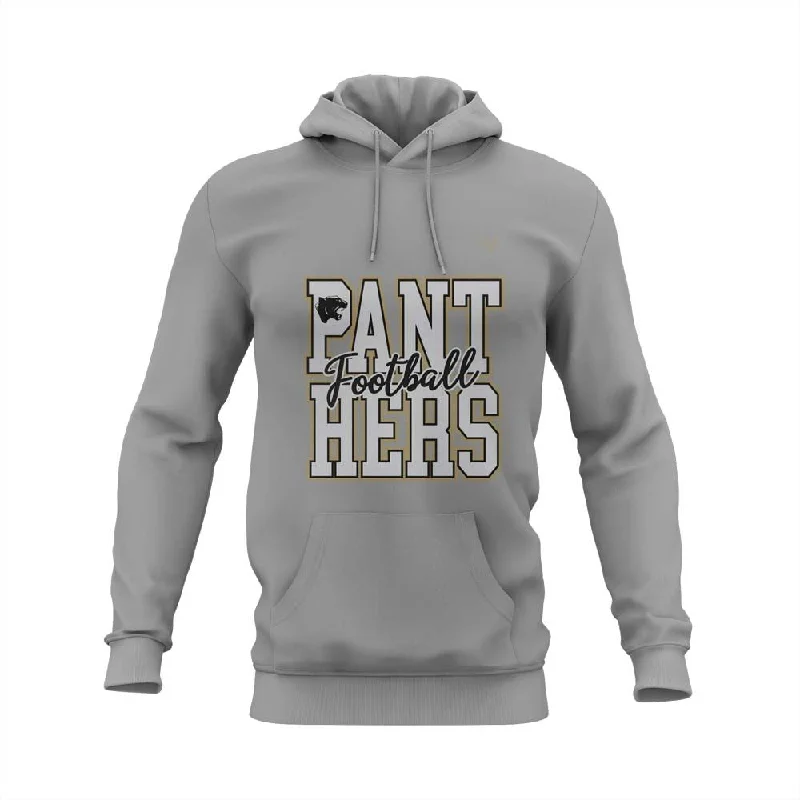 Stylish Graphic Hoodies for Trendsetters-POINT PANTHERS FOOTBALL Semi Sublimated Hoodie Silver