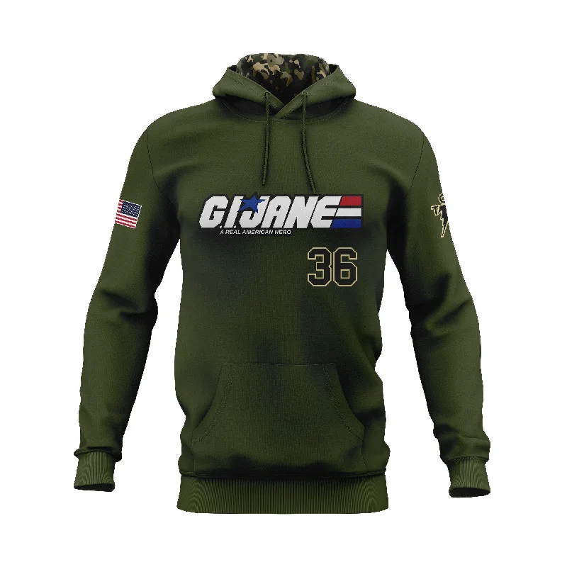 Performance Hoodies for Outdoor Sports-GI Jane Pullover Hoodie Army Green