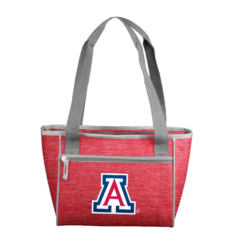 Adjustable Sports Caps for Active Lifestyles-Arizona Red Crosshatch 16 Can Cooler Tote