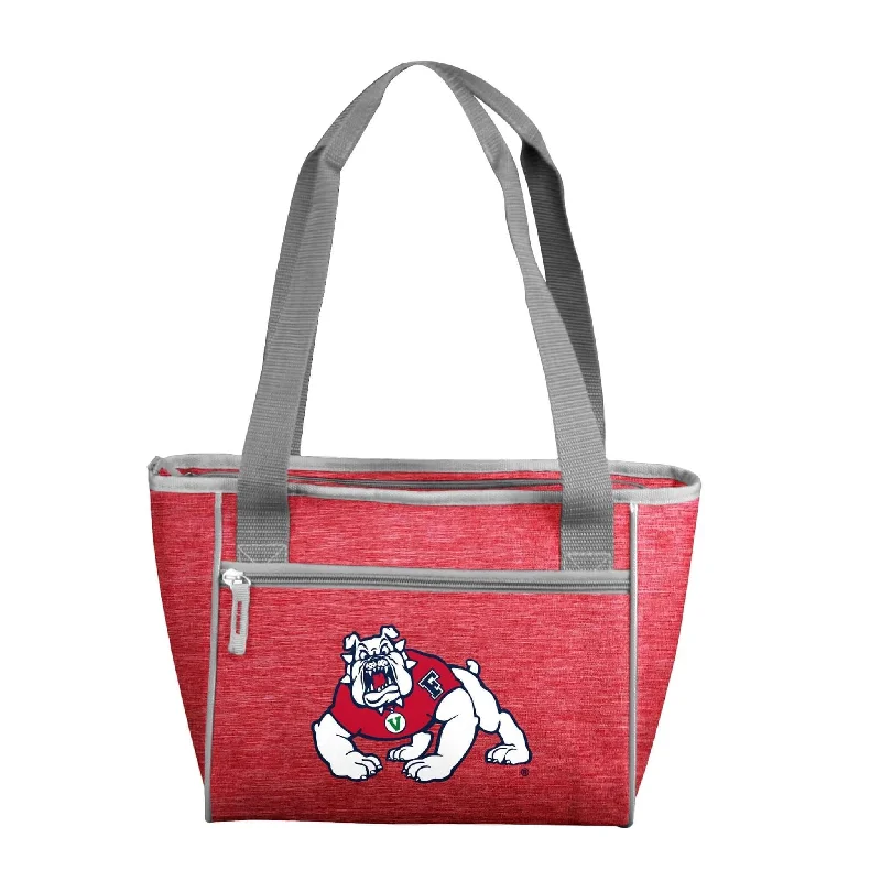 Trendy Pom-Pom Beanies for Winter Fun-Fresno State Crosshatch 16 Can Cooler Tote