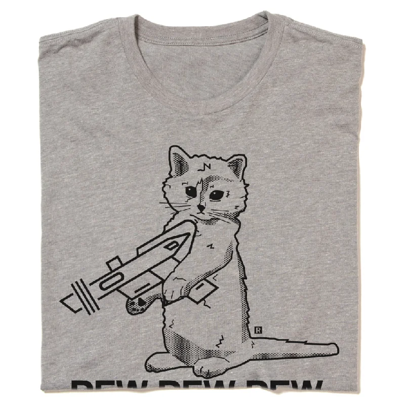 Custom T-Shirt for Group Uniforms and Events-Pew Pew Pew Grey