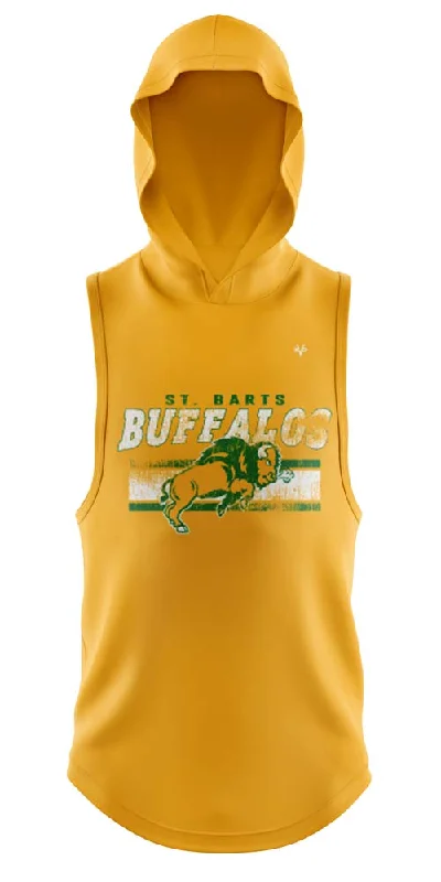 Customizable Hoodies for Unique Gifts-ST. BARTS BUFFALOS Football Sublimated Lightweight Sleeveless Hoodie