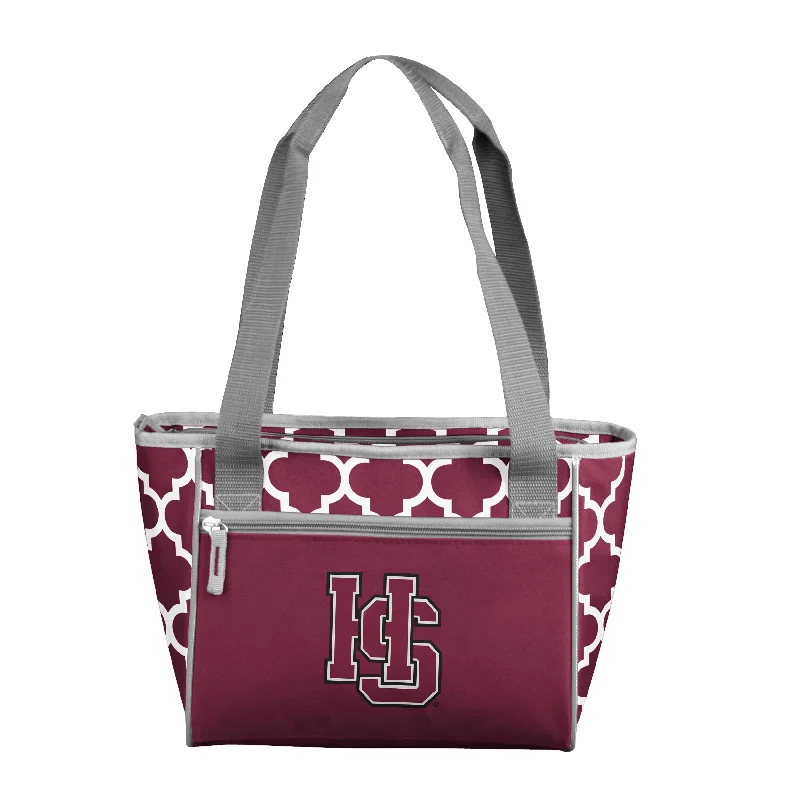 Wide-Brim Hats for Garden and Outdoor Activities-Hampden-Sydney Crosshatch 16 Can Cooler Tote