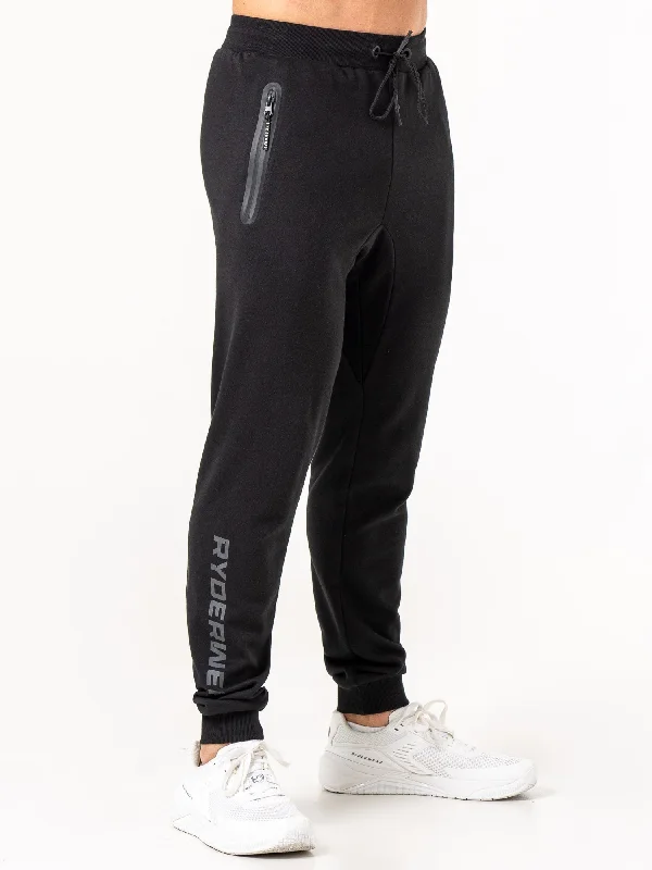 Comfy Pajama Pants for Sleeping-Energy Track Pants - Black