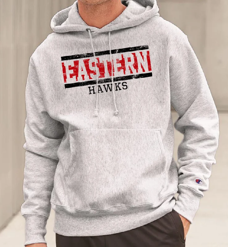 Stylish Graphic Hoodies for Trendsetters-EASTERN HAWKS Champion Brand Reverse Weave Hoodie