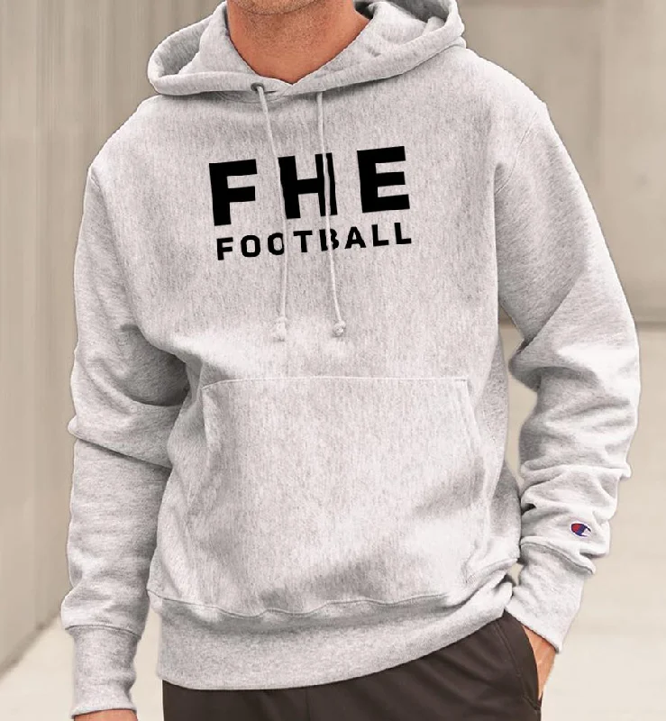 Hoodies with Logos for Team Spirit-FHE Football Simple Reverse Weave Champion Hoodie Sweatshirt