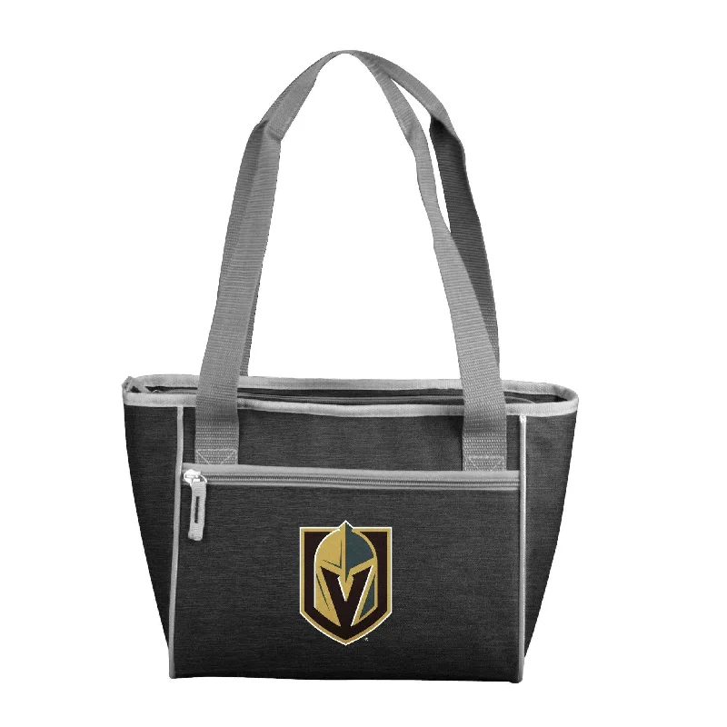 Relaxed Cotton Caps for Hot Days-Vegas Golden Knights Crosshatch 16 Can Cooler Tote