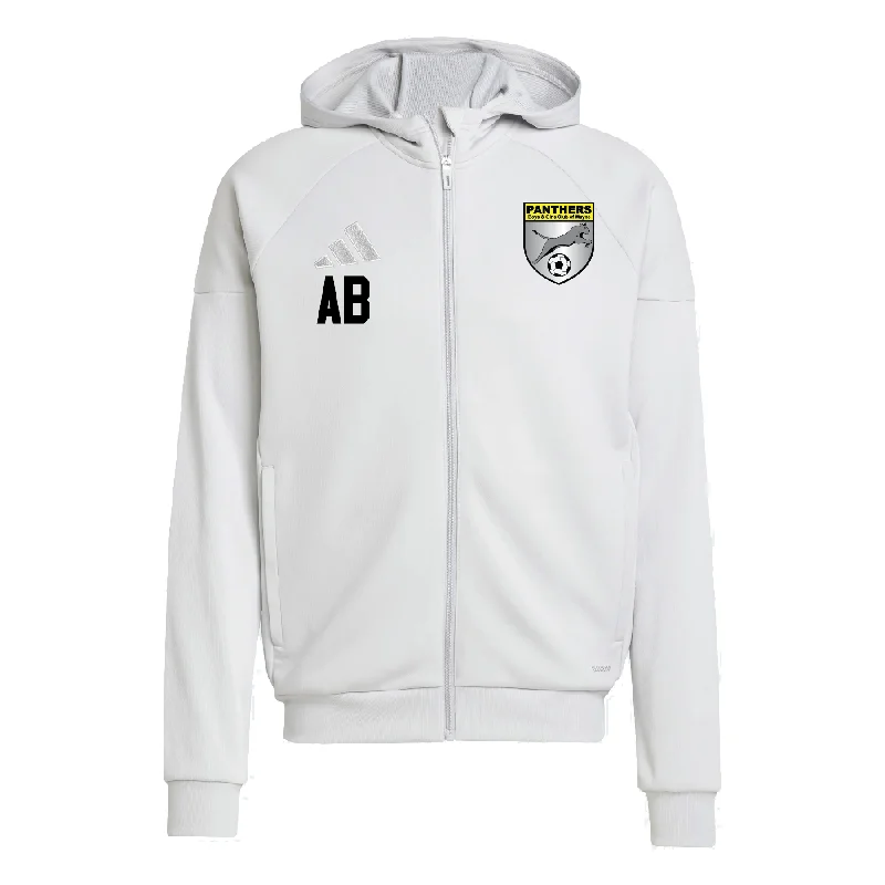 Hoodie Sweatshirts for Gym Wear-Wayne Panthers adidas Tiro 25 Full-Zip Hoodie Light Grey