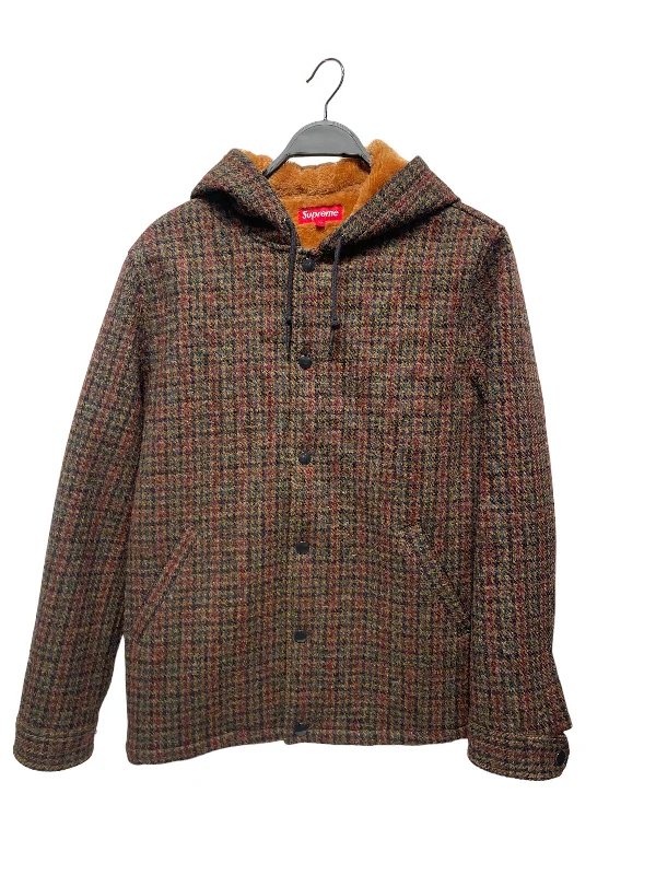 Hiking Jackets with Multiple Pockets-Supreme/Jacket/M/Tweed/MLT/Stripe/TAN HARRIS TWEED HOODED COACH