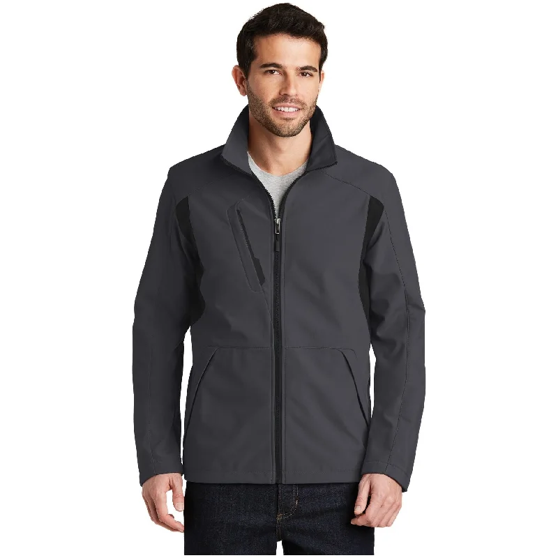 Soft and Comfortable Cardigans and Jackets-Port Authority ®  Back-Block Soft Shell Jacket. J336 - Port Authority J336