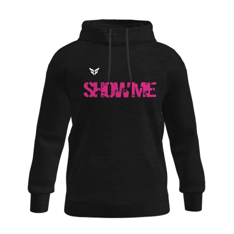 Custom Hoodie Sweatshirts for Groups-SHOWME COTTON HOODIE (BLACK)