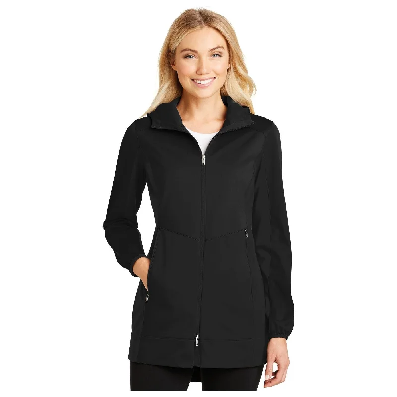 Lightweight Packable Jackets for Travelers-Port Authority ®  Women's Active Hooded Soft Shell Jacket. L719 - Port Authority L719