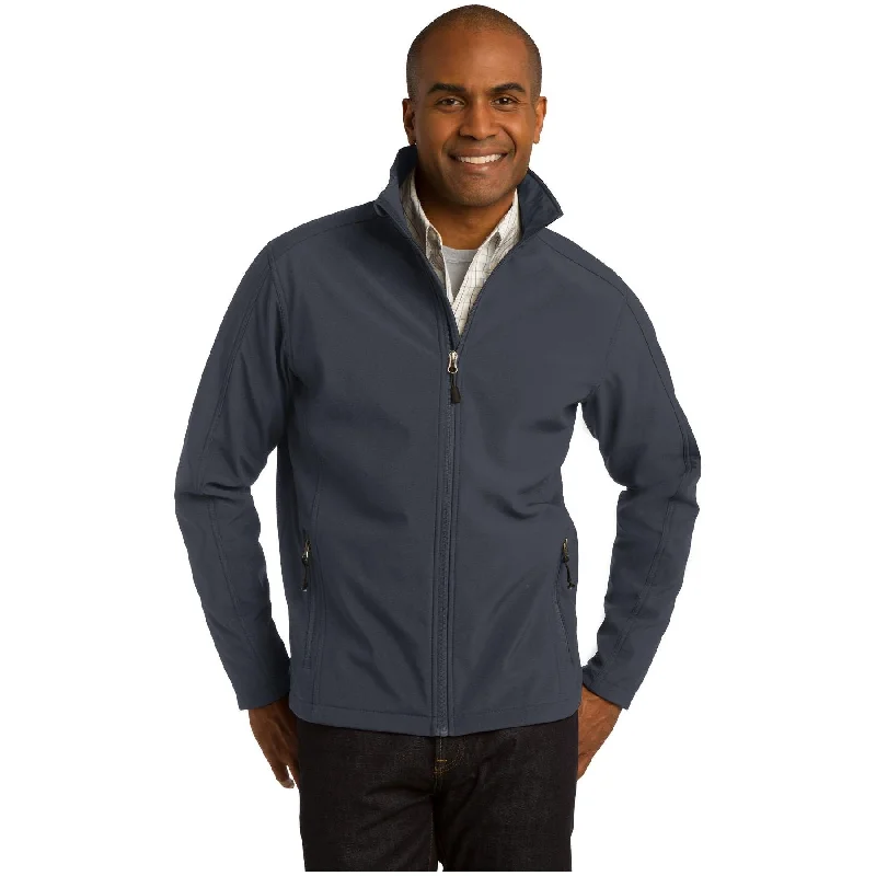 Active Jackets for Gym and Fitness Enthusiasts-Port Authority ®  Core Soft Shell Jacket. J317 - Battleship Grey - Port Authority J317