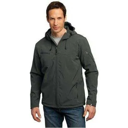 Waterproof Jackets for Outdoor Adventures-Mens Textured Hooded Soft Shell Jacket