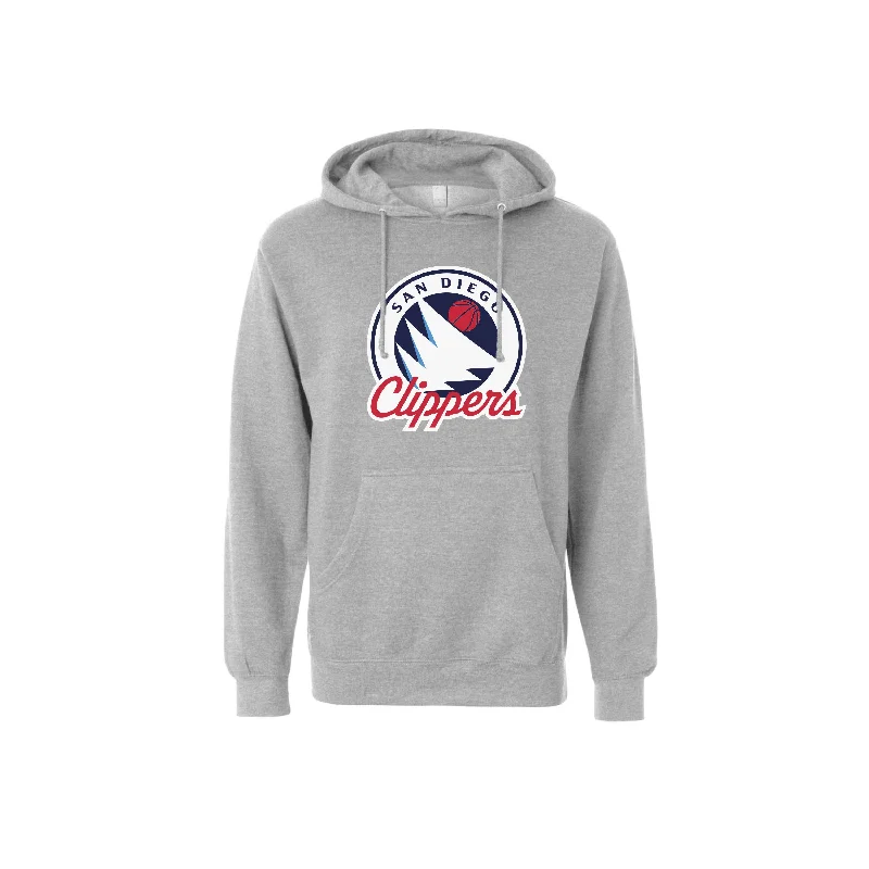 Lightweight Sweatshirt Hoodies for Layering-CLIPPERS SAIL LOGO HOODIE (GREY)