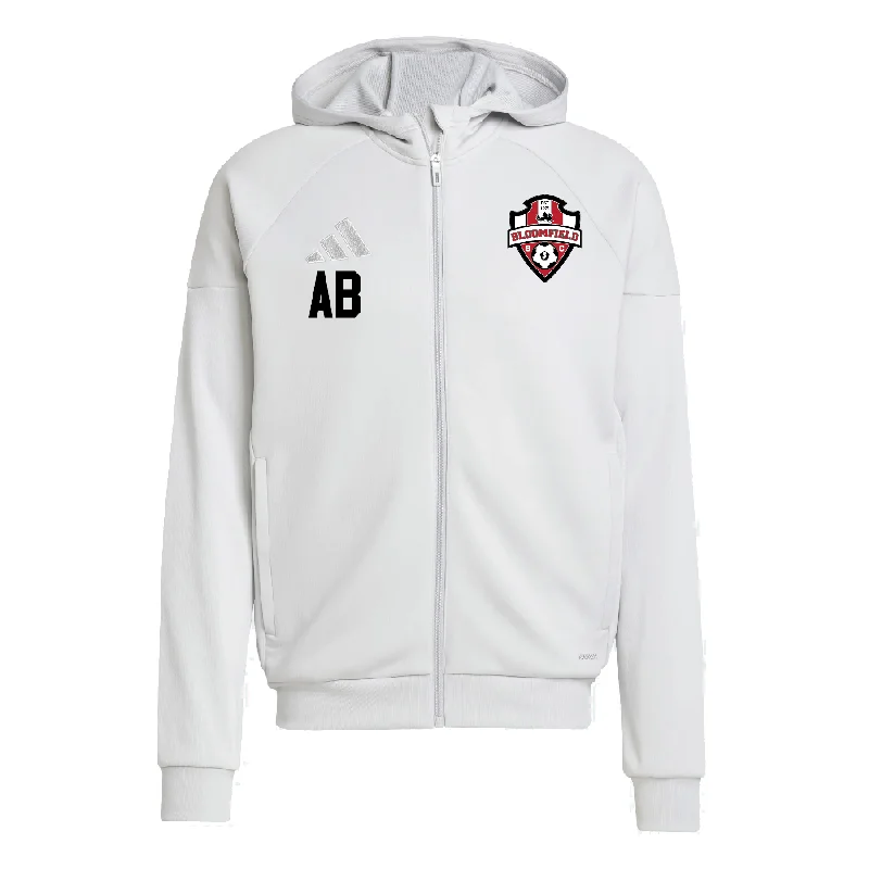 Customizable Hoodies for Unique Gifts-Bloomfield SC adidas Tiro 25 Full-Zip Hoodie Light Grey