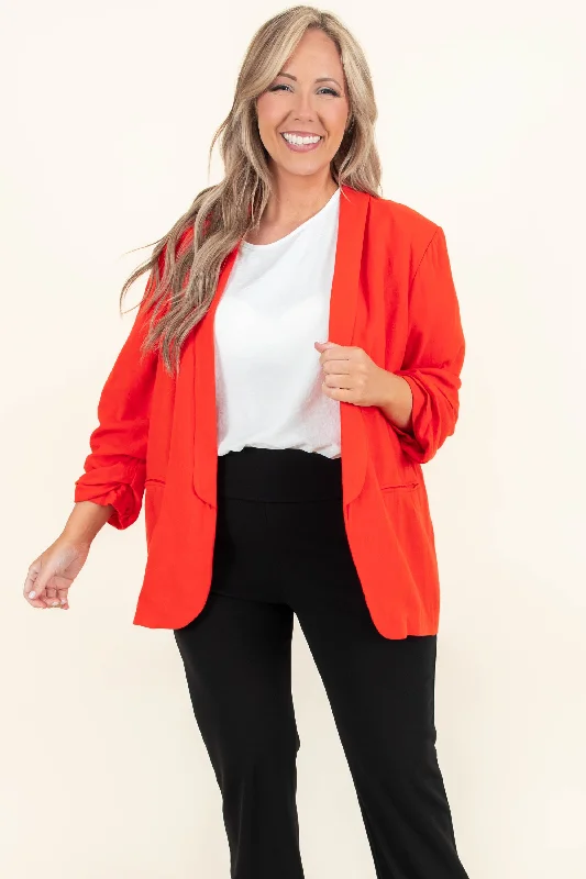 Breathable Jackets for Warm-Weather Sports-Working In Style Jacket, Red