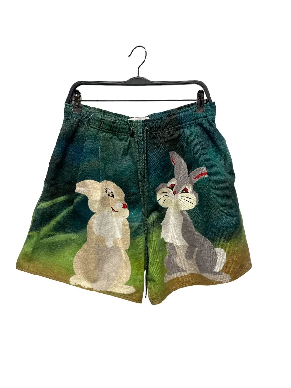 Tartan-Patterned Shorts for Preppy Look-Rochambea/Shorts/L/Cotton/GRN/Graphic/Bambi Rabbit Bunny