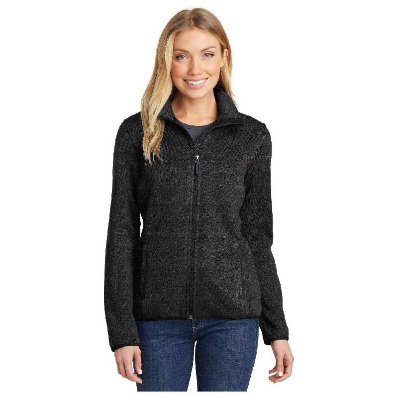 Casual and Sporty Hooded Jackets for Relaxed Days-Port Authority ®  Women's Sweater Fleece Jacket. L232 - Port Authority L232