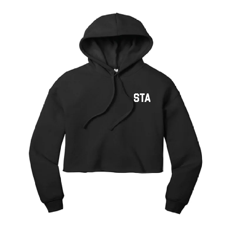 Comfortable Hoodies for Road Trips and Travel-STA Girls Academy Bella+Canvas Lifestyle Crop Hoodie Black