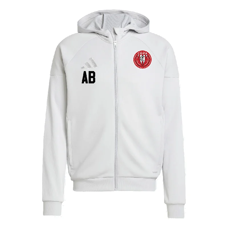 Embroidered Hoodies for Custom Designs-FC Copa Brooklyn adidas Tiro 25 Full-Zip Hoodie Light Grey