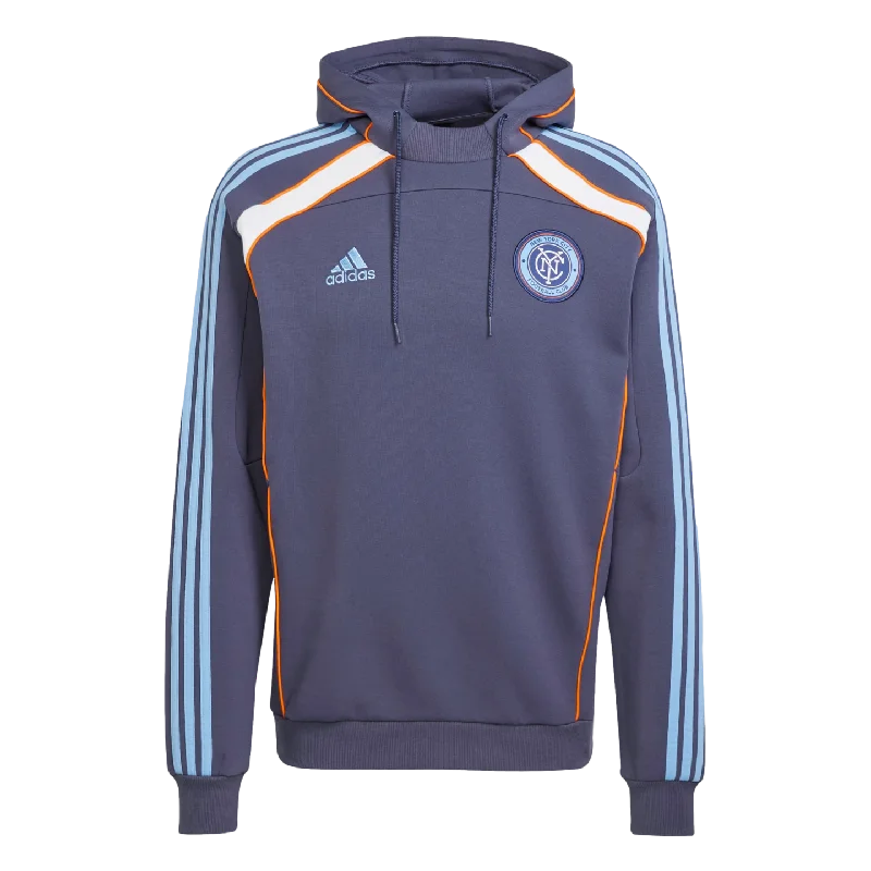 Hoodies with Drawstrings for Adjustable Fit-Adidas New York City FC Travel Hoodie