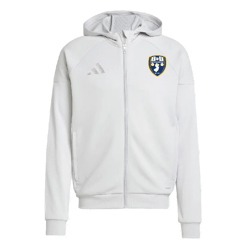 Casual Pullover Hoodies for Relaxed Looks-B&B United Soccer Club FAN adidas Tiro 25 Full-Zip Hoodie Light Grey