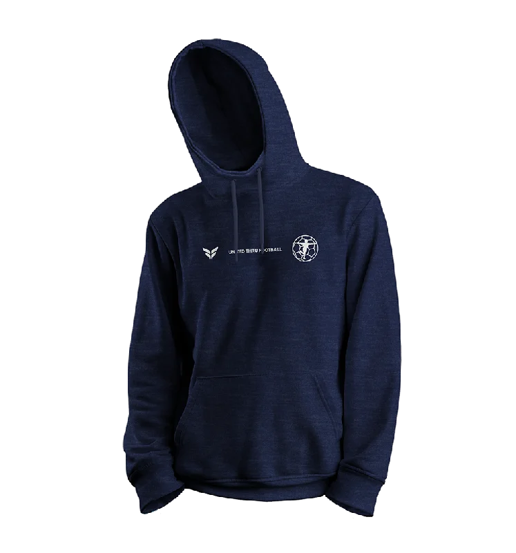 Custom Hoodie Sweatshirts for Groups-FTBLR LIFE "United Thru Football" Hoodie (Navy)