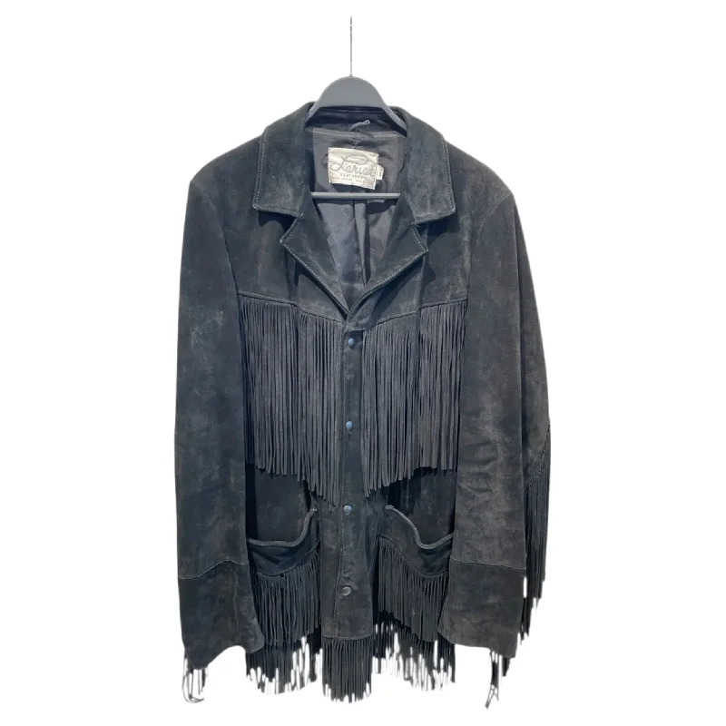 Reflective Jackets for Night Safety-Vintage/Leather Jkt/42/Suede/BLK/lariat fringe suede blk jacket